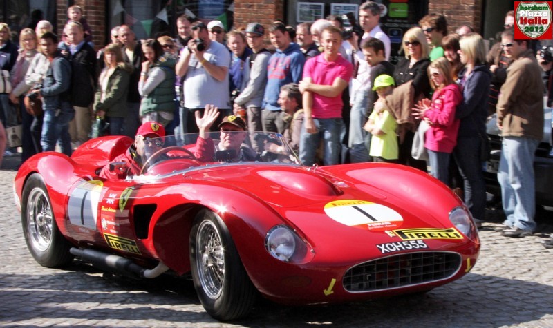 Ferrari 250 TR leaving the Horsham Piazza Italia April 2012